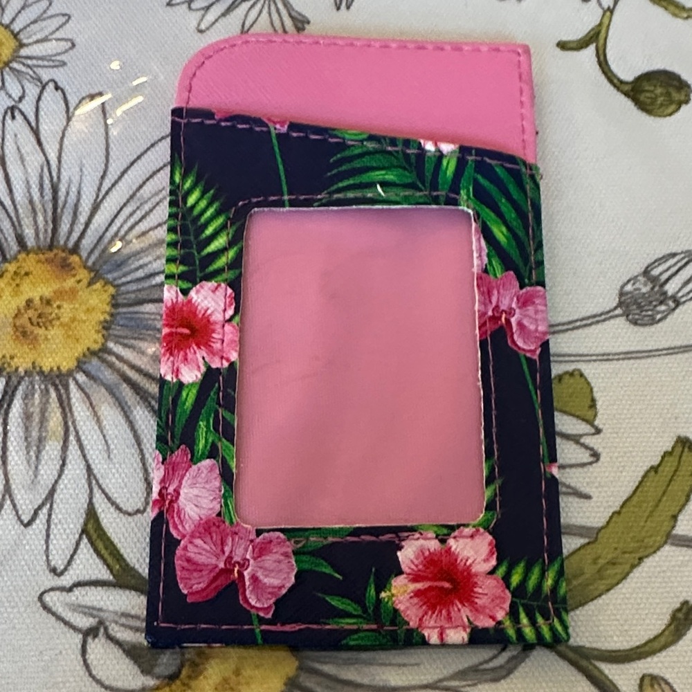Card holder with six compartments,cute tropical floral design, perfect organizer
